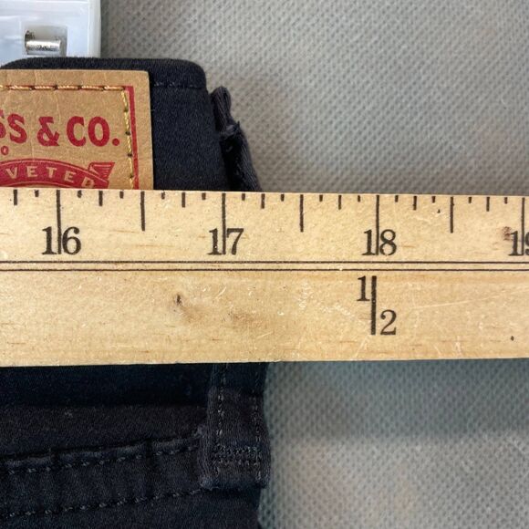 Levi’s 720 Jeans Women's 31 Black Stretch Raw Hem Super Skinny Zip Fly Outdoor - Picture 10 of 13